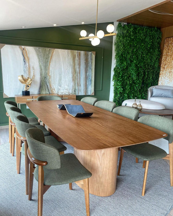 Ambiente 1 com Monic Chair Almond Wood Backrest and Seat Upholstered in Braque Fabric 578