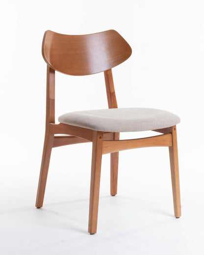 Silla Diana Asiento Madera Natural Tapizado Tela BR6000