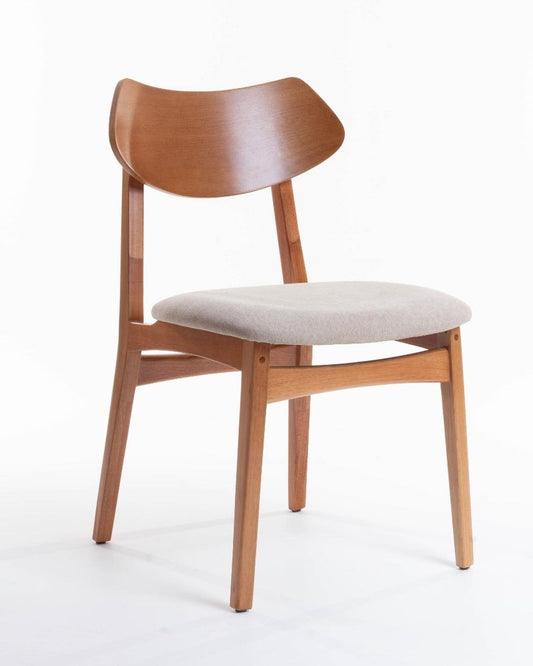 Silla Diana Asiento Madera Natural Tapizado Tela BR6000