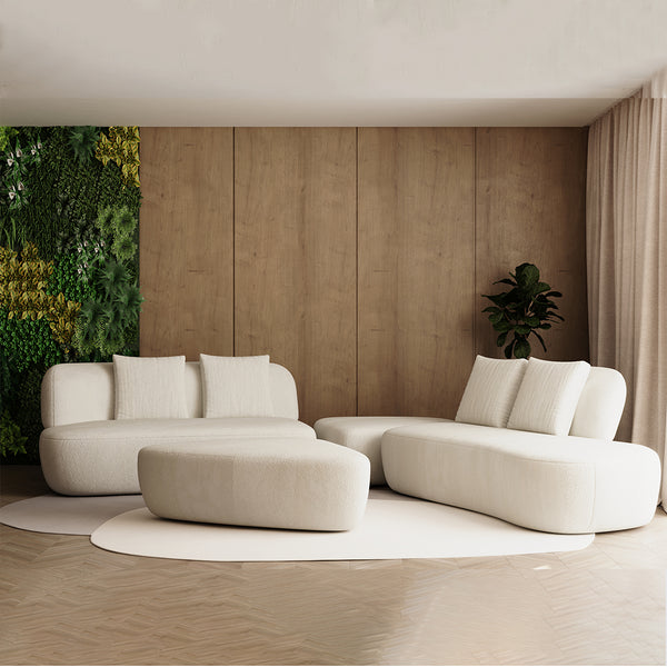 Ambiente 1 com Conjunto Sofá Estofado Da Vinci Linho Claro - 4 Módulos