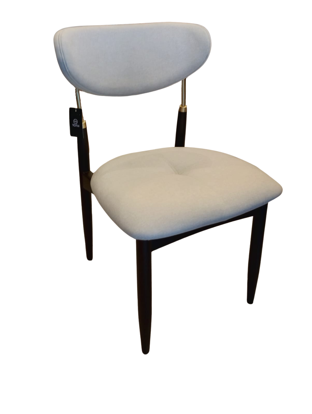 Silla Adara con Brazo Madera Asiento de Metal Negro Mate Dorado Tapizado Tela BR6000