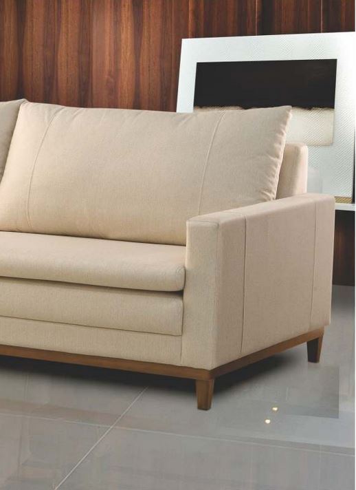 Ambiente 2 com Sofá Estofado Belize Linho Creme
