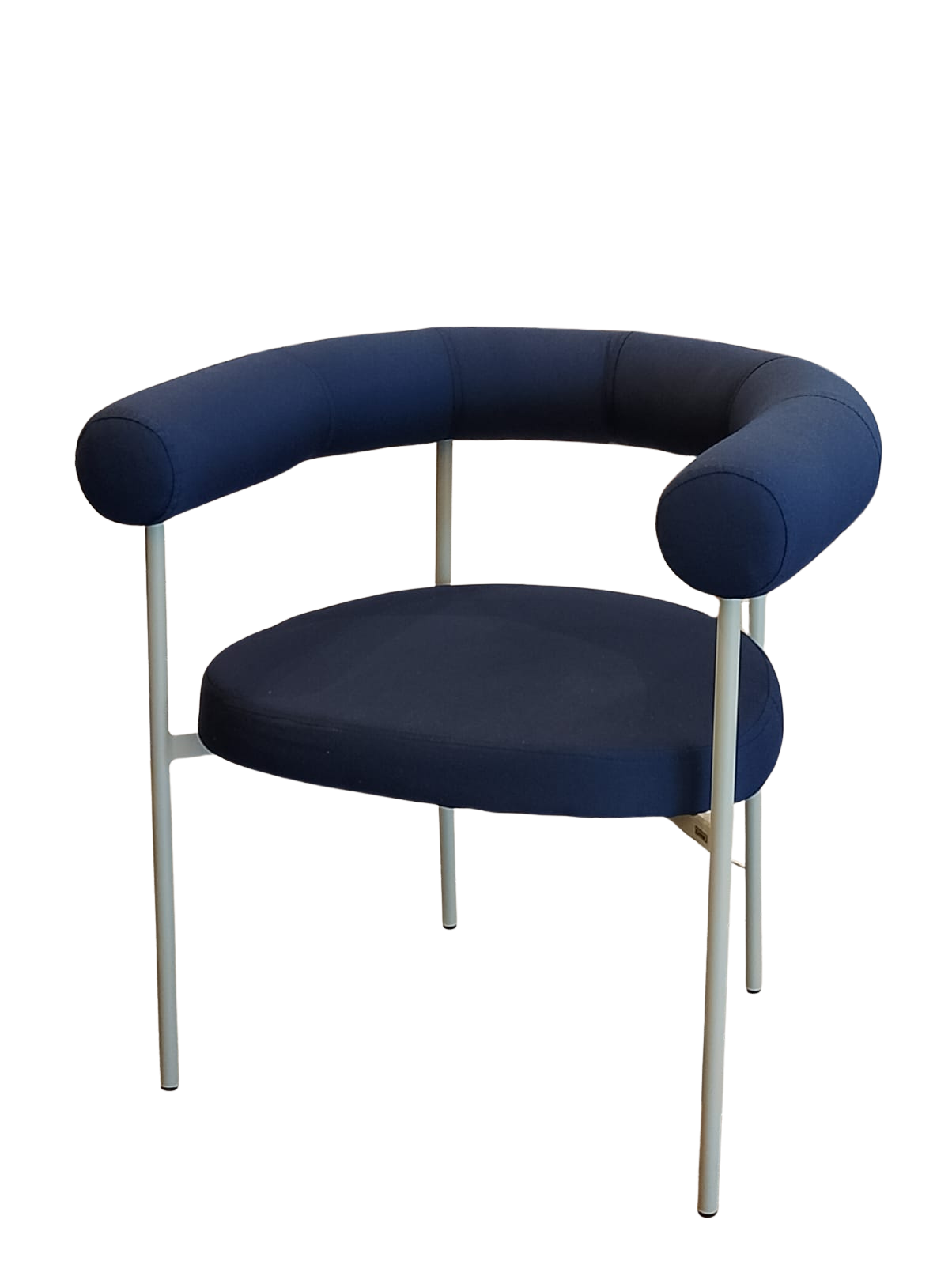 Cadeira Curva Alumínio Cor Taupe Encosto e Assento Estofado Tecido o'outasight