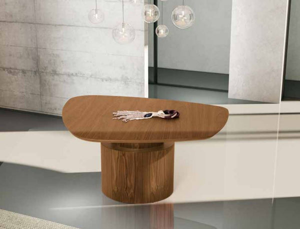 Ambiente 1 com Mesa de comedor orgánica de hoja laminada canela 160x160cm