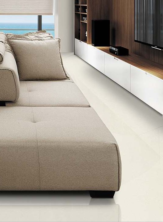 Ambiente 2 com Sofá Estofado Marvel Retrátil Linho Off White