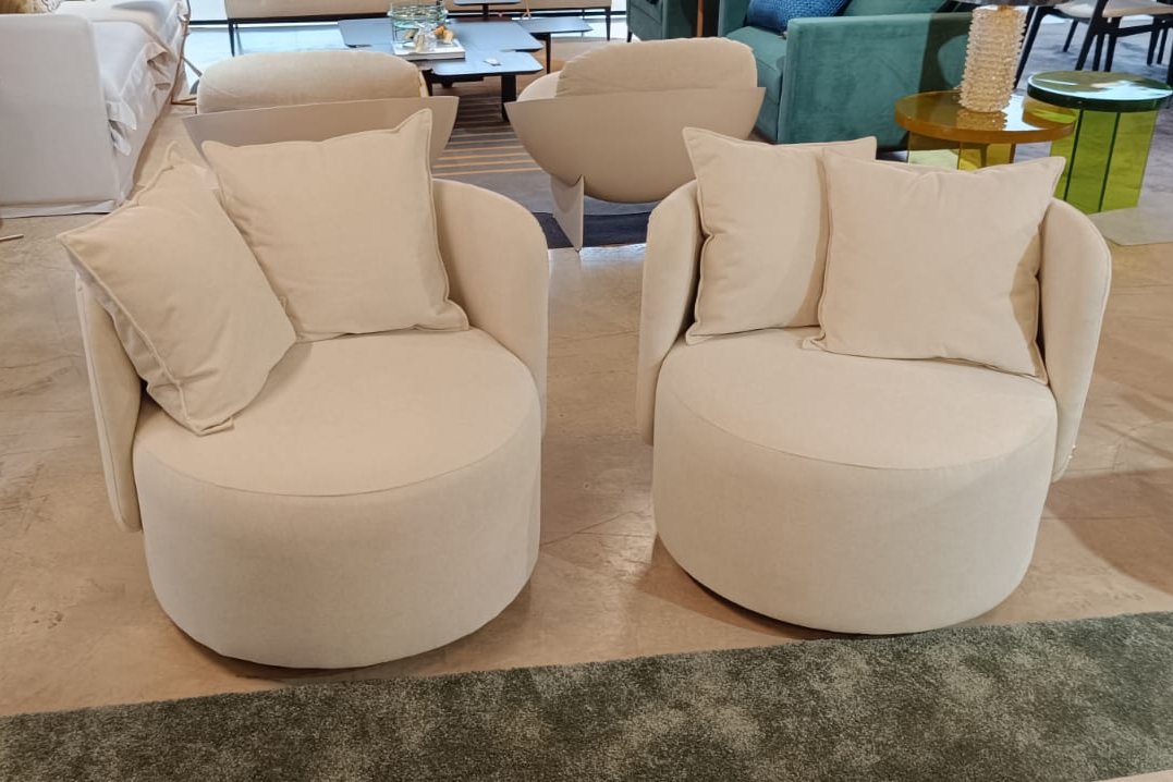 Sillón Luna Base Giratoria Tapizado Terciopelo Atenas AA165