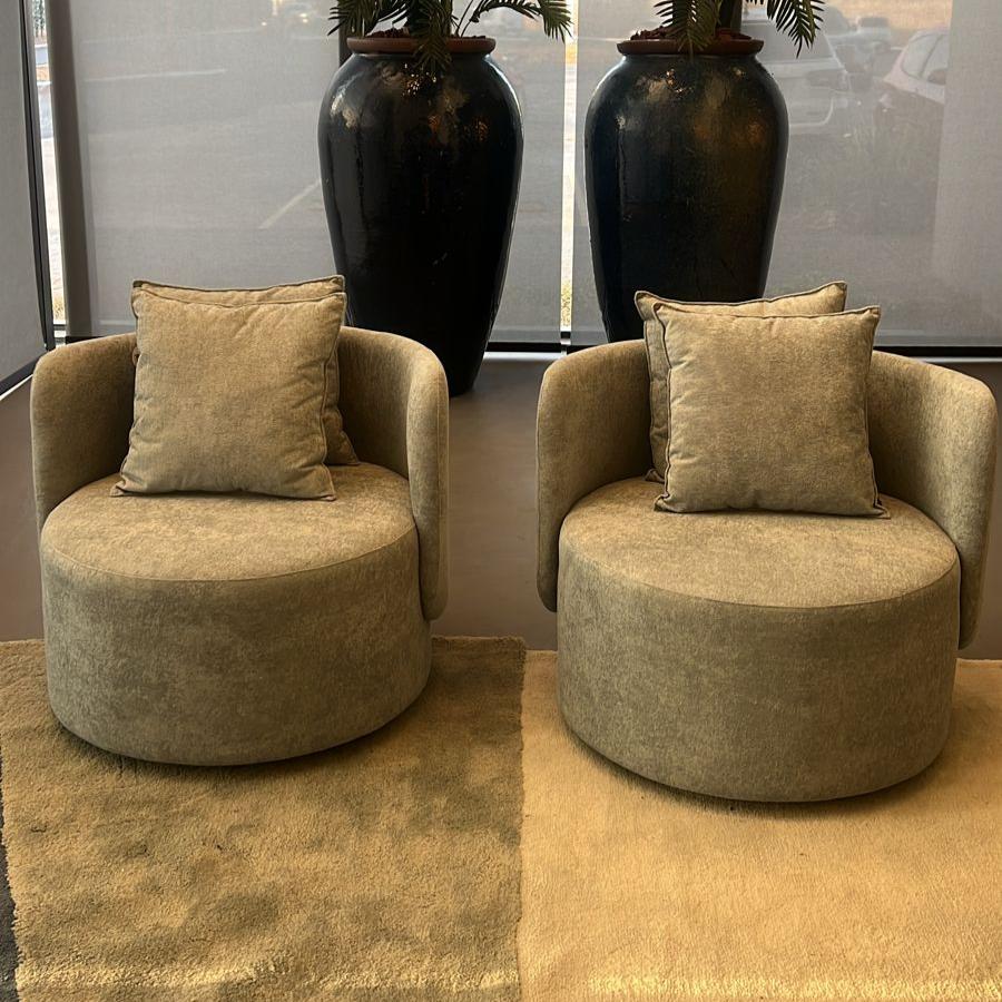 Sillón Luna Base Giratoria Tapizado Terciopelo Atenas AA167