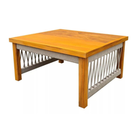 Mesa de centro Lux 50x50cm madera maciza y cuerda náutica