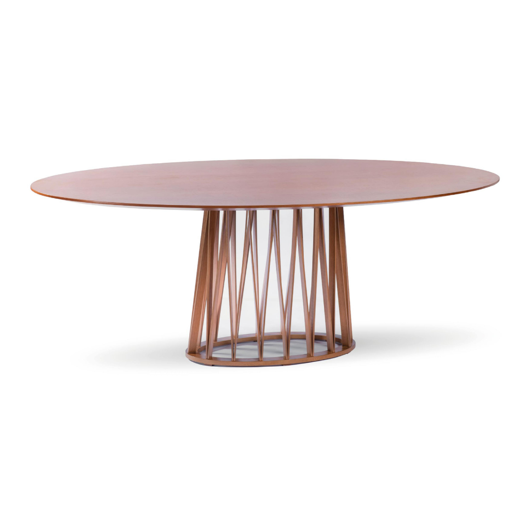 Mesa de Jantar Aero Oval Madeira Cor Cinamomo 58 180x110cm