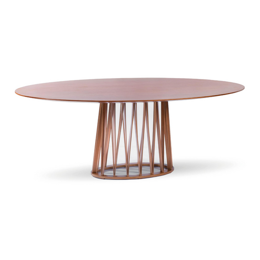 Mesa de Jantar Aero Oval Madeira Cor Cinamomo 58 180x110cm