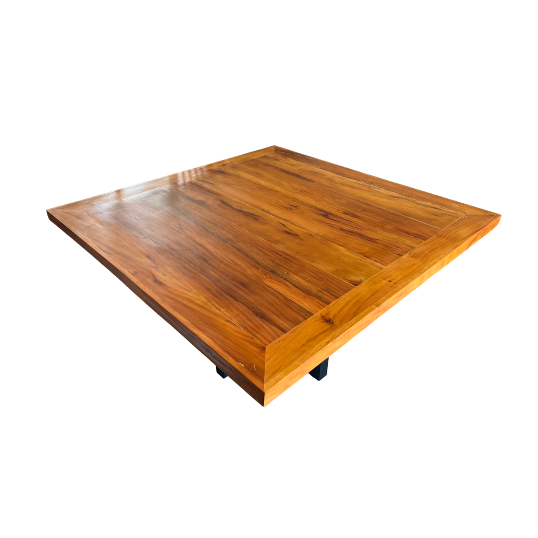 Mesa de Comedor Cuadrada 150x150cm Tapa de Madera Maciza Base de Aluminio Montreal - 8 Plazas