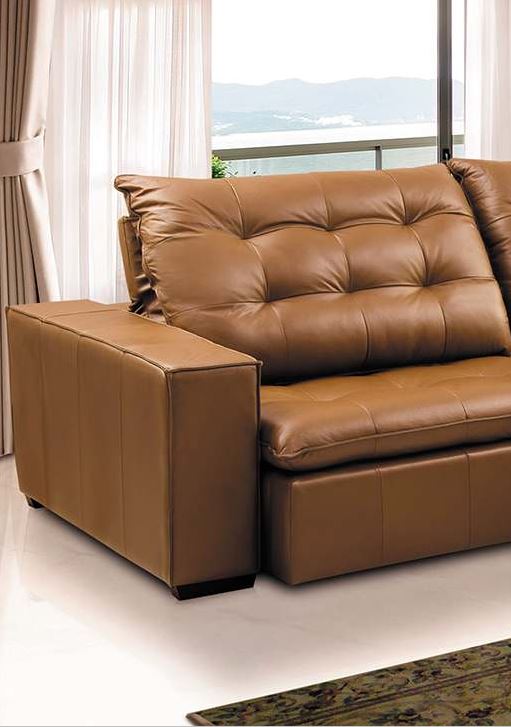 Ambiente 1 com Sofá Tapizado Nomade Reclinable y Reclinable Piel Marrón