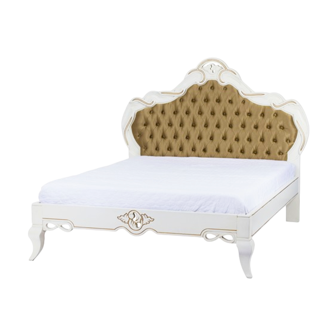 Cama Allegra con captone 195x205x161cm madera envejecida