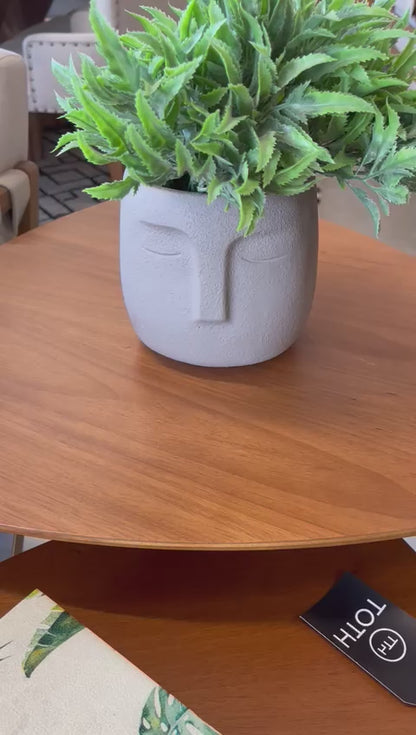 Large Gray Cement Cachepot