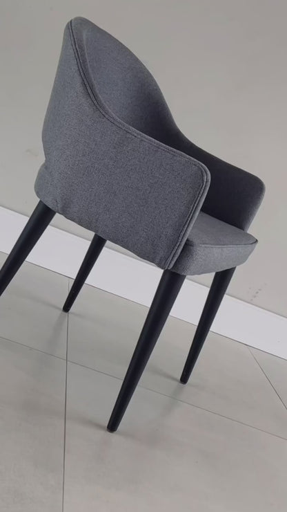 Cadeira Eloá Madeira Preto Fosco Assento Estofado Tecido AQ8005