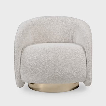 Sillón Kalla Base Giratoria Acero Inoxidable Color Dorado Respaldo y Asiento Tapizado en Tela 1818F