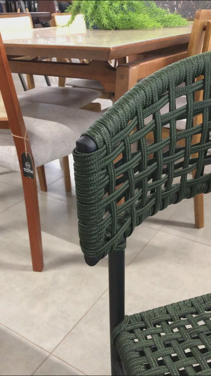 Elegance Aluminum Chair Blue Color Nautical Rope Sand Color