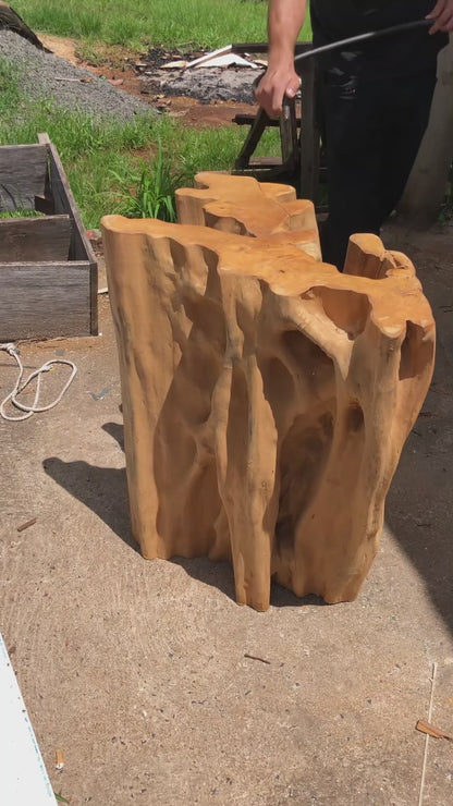 Raiz Guarantã Solid Wood Table Base