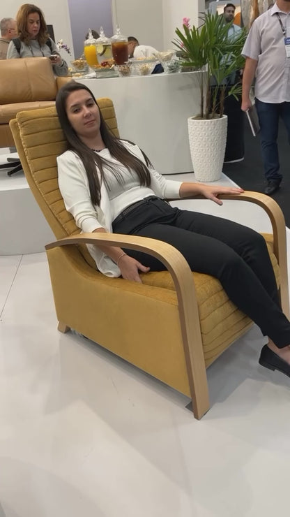Sillón Eléctrico Paris Brazo Laminado Respaldo y Asiento Tapizado Tela C-1017
