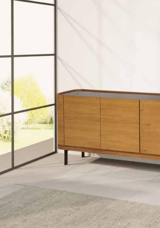 Ambiente 1 com Istanbul Laminated Cinnamon Buffet with Hexagonal Straw 180cm