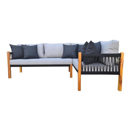 Lux Corner Sofa in Solid Wood and Nautical Rope