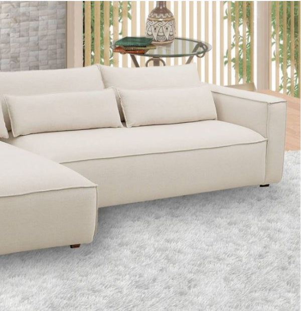Ambiente 2 com Sofá Estofado Ben-Hur Linho Branco