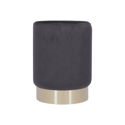 Taburete de terciopelo negro con base dorada
