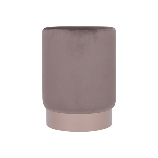 Taburete de terciopelo marrón con base de bronce