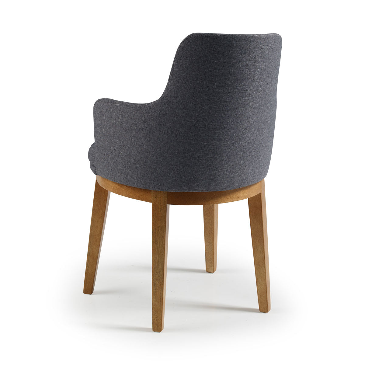 Silla Selene de madera con tapizado de lino gris