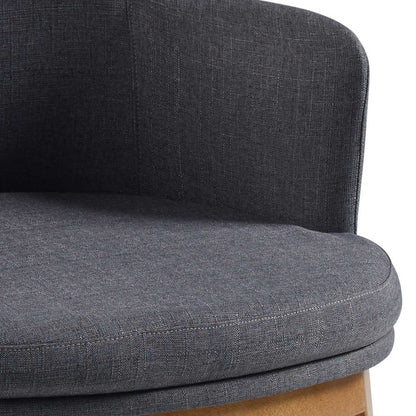 Silla Selene de madera con tapizado de lino gris