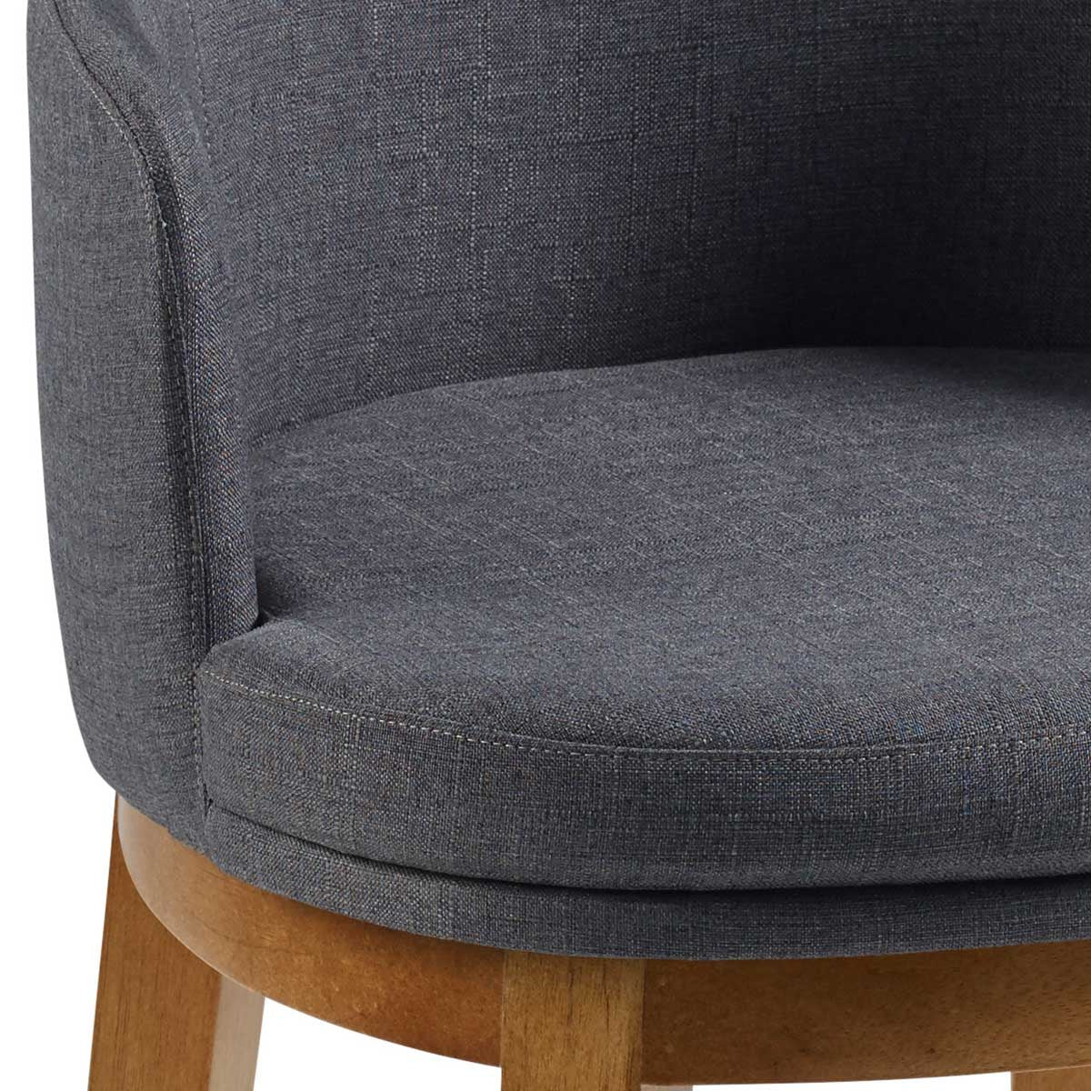 Silla Selene de madera con tapizado de lino gris