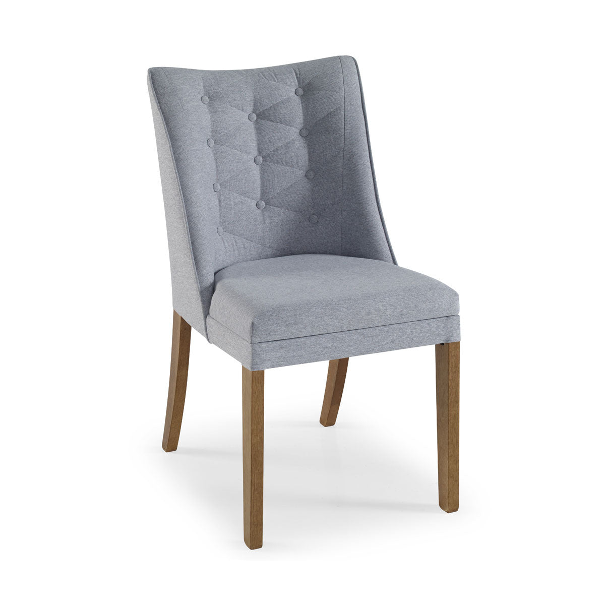 Silla Zafira de Madera con Tapizado de Lino Gris 2722