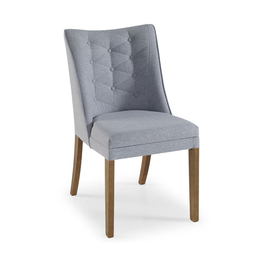 Silla Zafira de Madera con Tapizado de Lino Gris 2722
