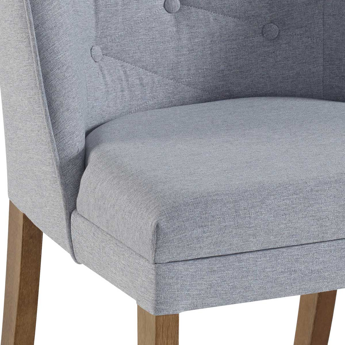 Silla Zafira de Madera con Tapizado de Lino Gris 2722