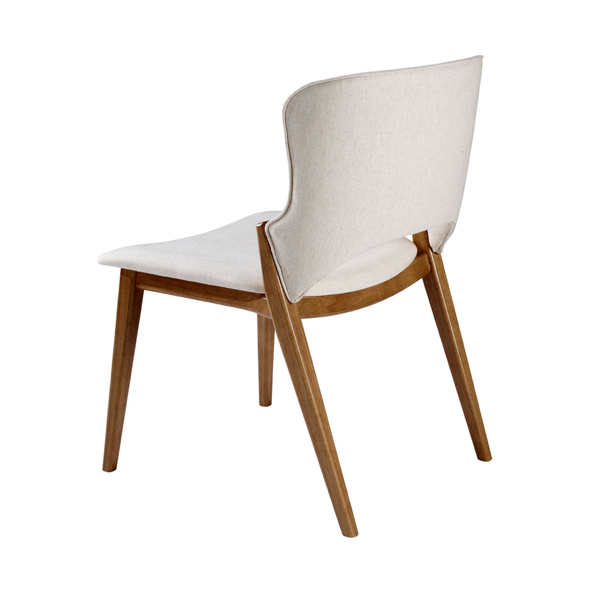 Maisa Wooden Chair with Cream Linen Upholstery