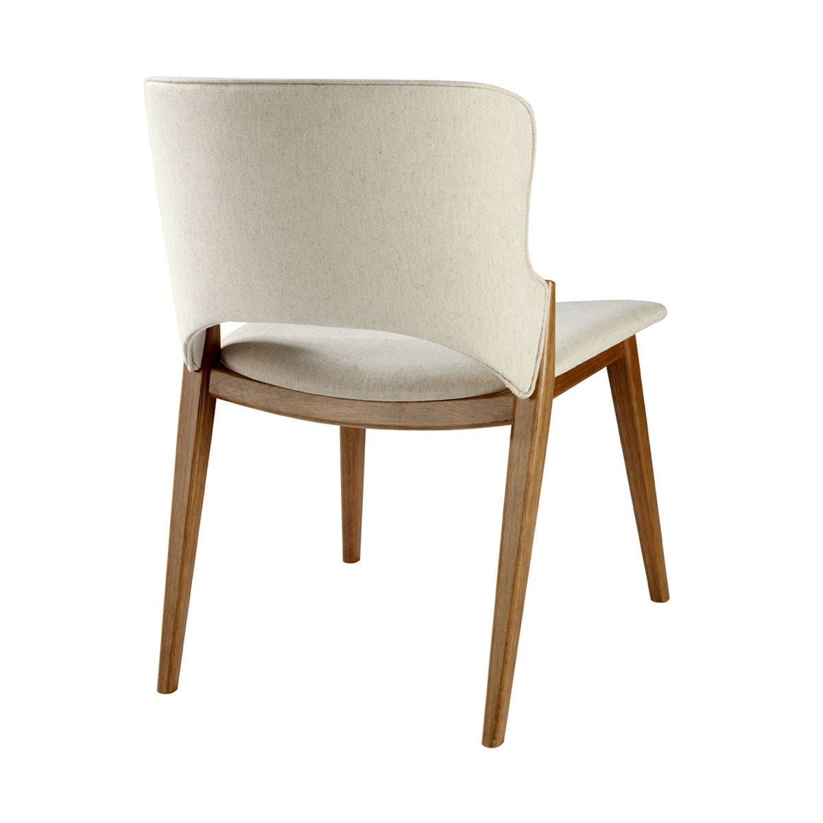 Maisa Wooden Chair with Cream Linen Upholstery
