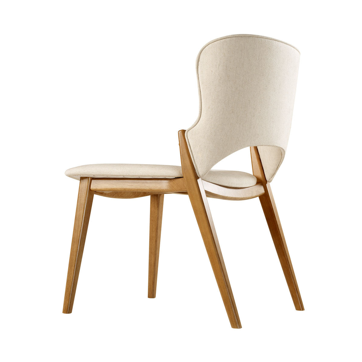 Maisa Wooden Chair with Cream Linen Upholstery