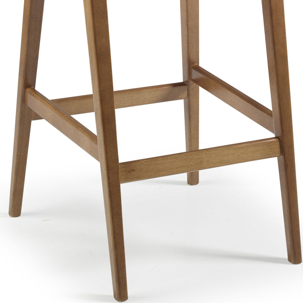 Taburete Maisa de Madera con Asiento Tapizado Corino Marrón 10124