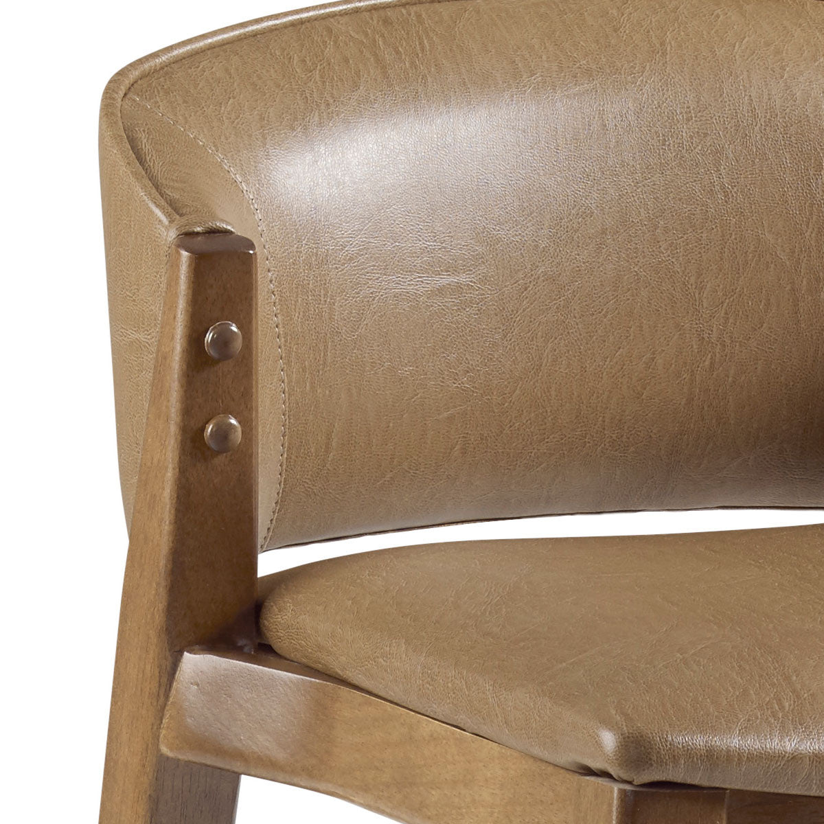Taburete Maisa de Madera con Asiento Tapizado Corino Marrón 10124