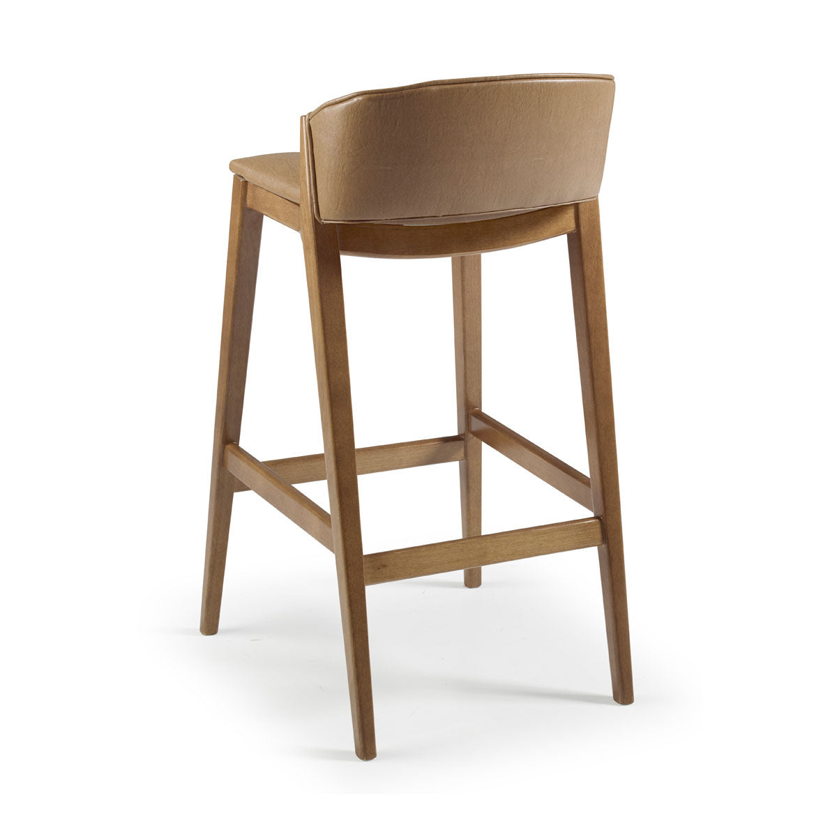 Taburete Maisa de Madera con Asiento Tapizado Corino Marrón 10124