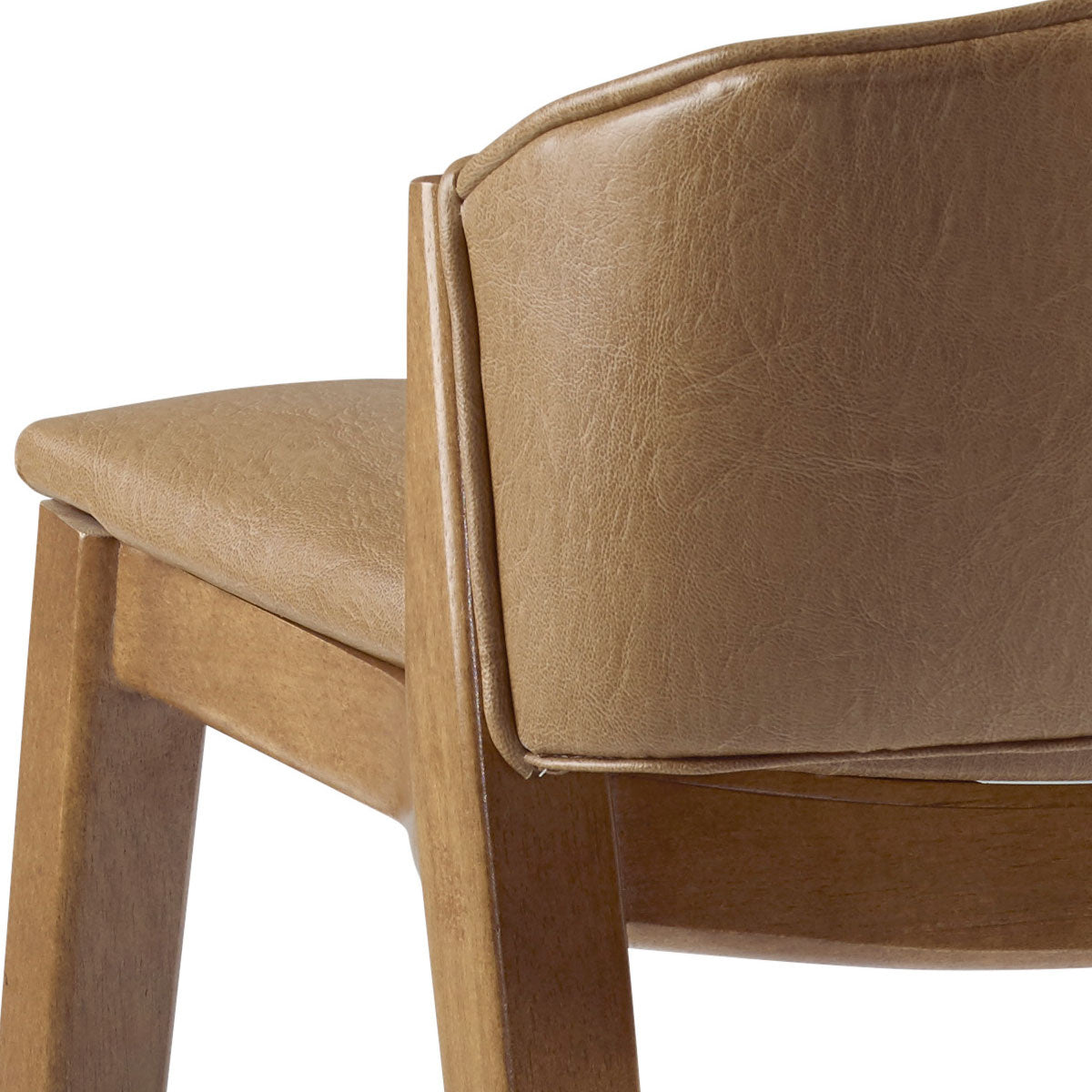 Taburete Maisa de Madera con Asiento Tapizado Corino Marrón 10124