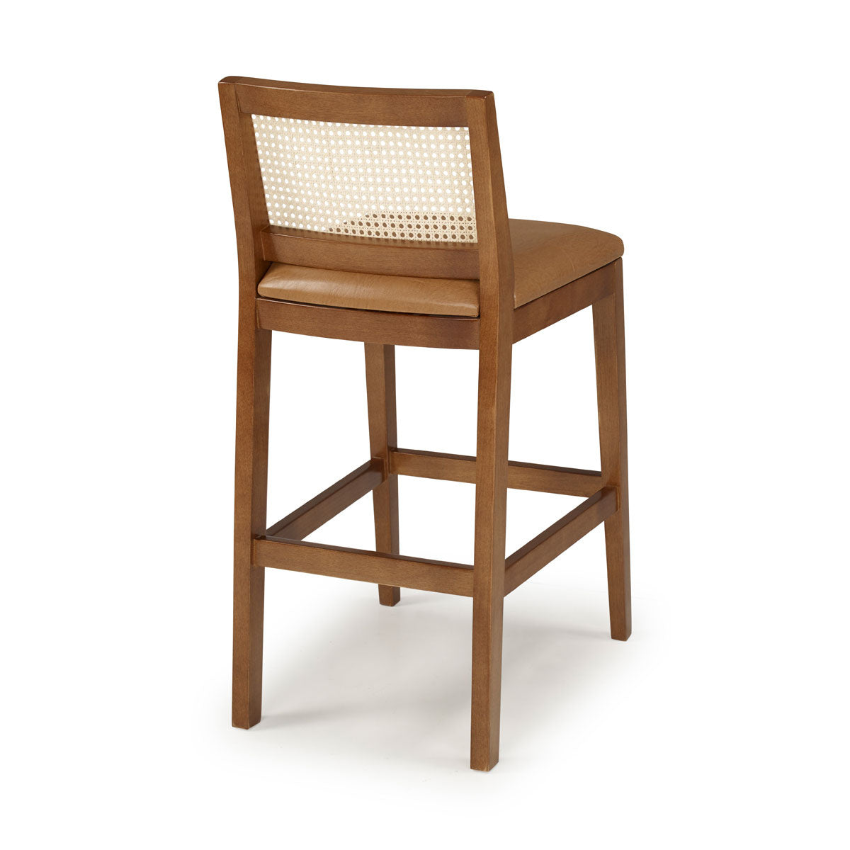 Taburete Dora Color Madera Imbuia Asiento Tapizado Lona Paja Natural Hexagonal Corino 1621