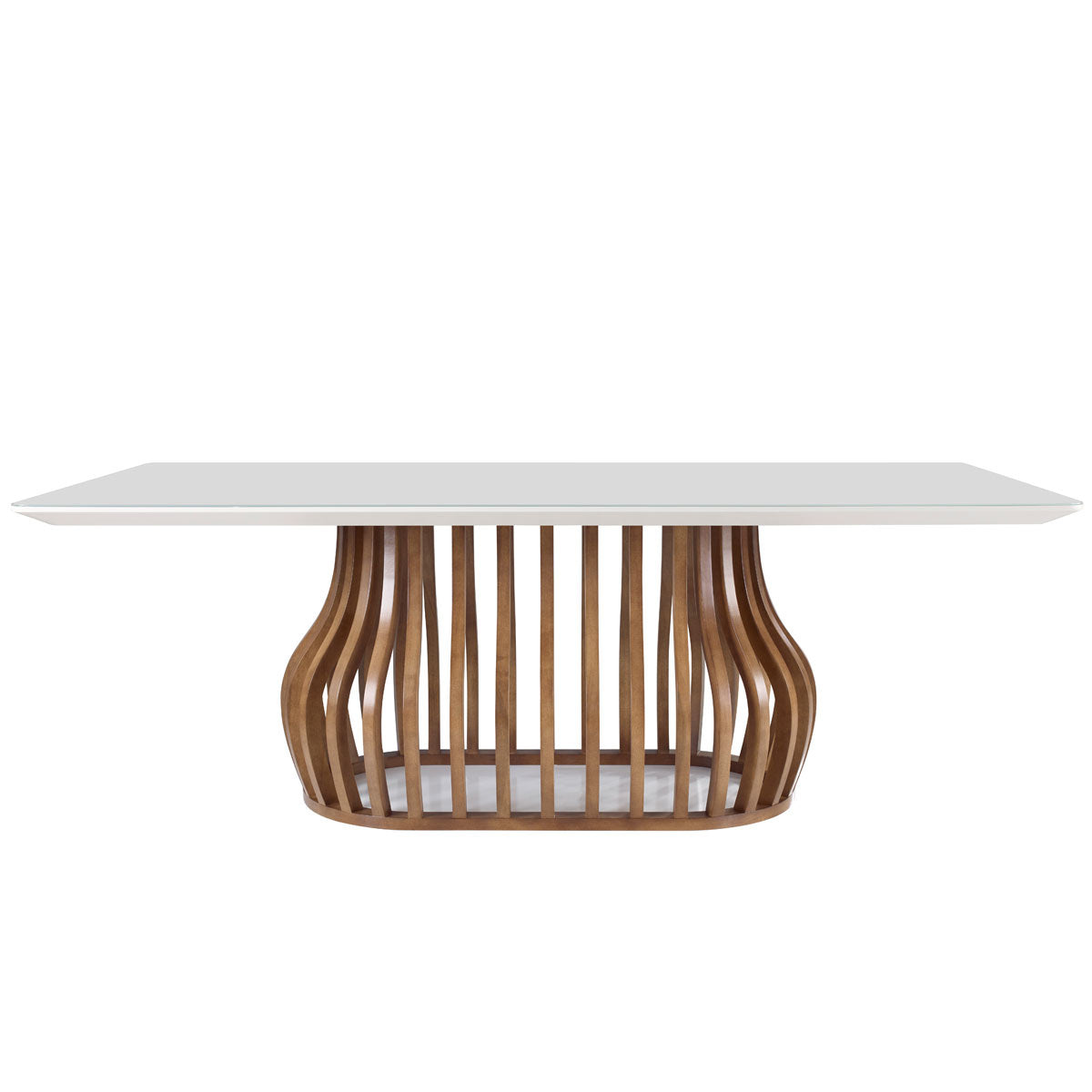 Mesa de comedor Heos con tapa de cristal 220x110 cm - 8 plazas