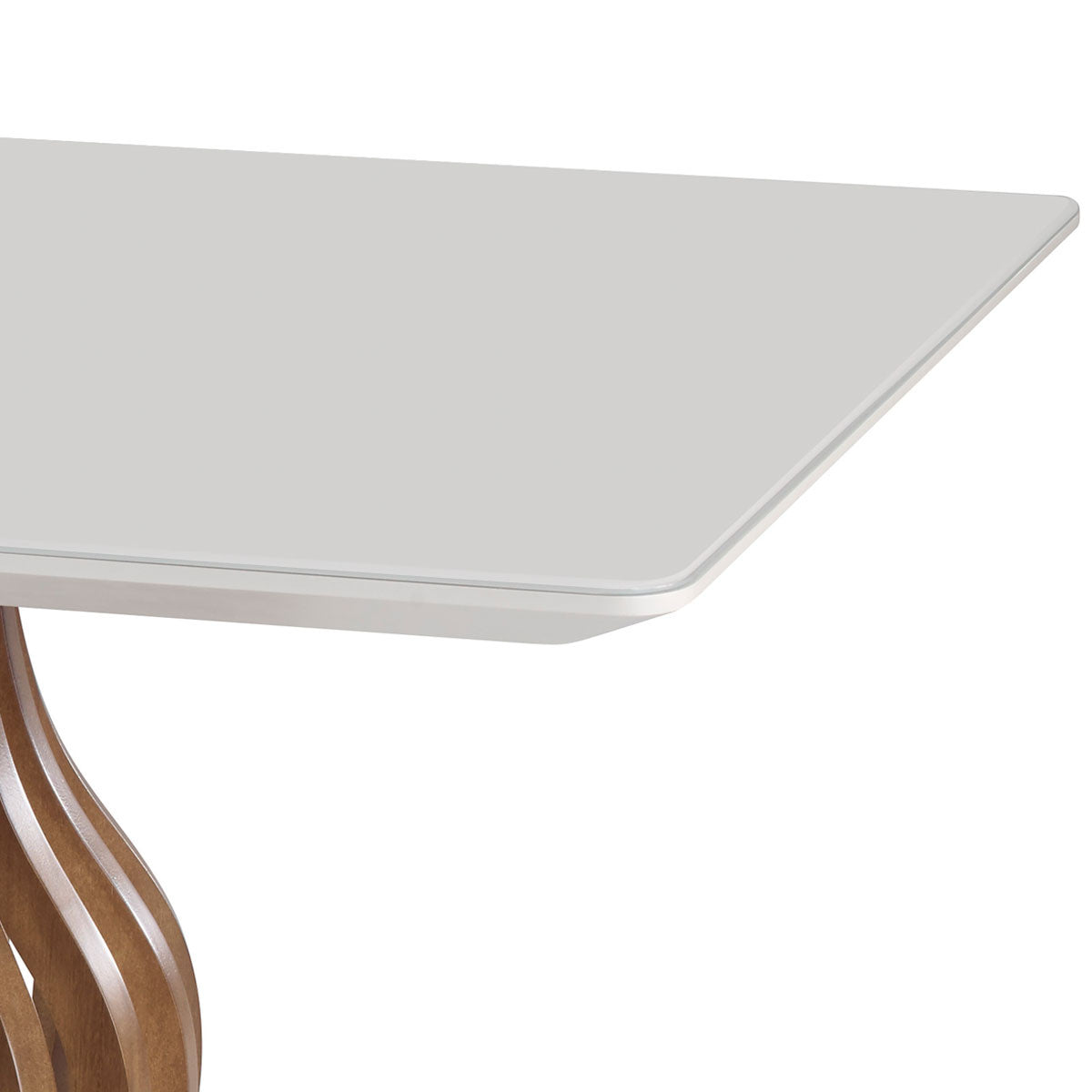 Mesa de comedor Heos con tapa de cristal 220x110 cm - 8 plazas
