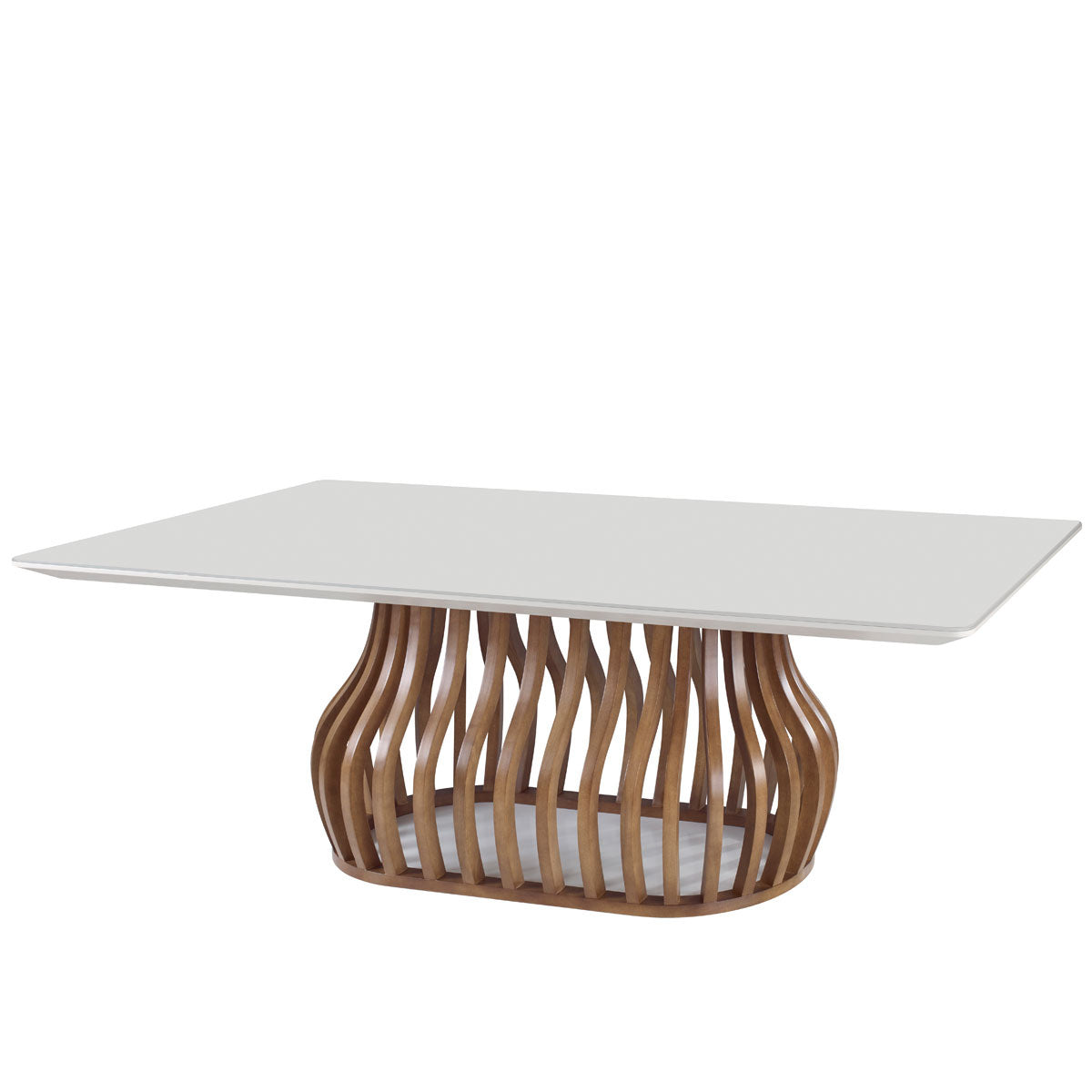 Mesa de comedor Heos con tapa de cristal 220x110 cm - 8 plazas