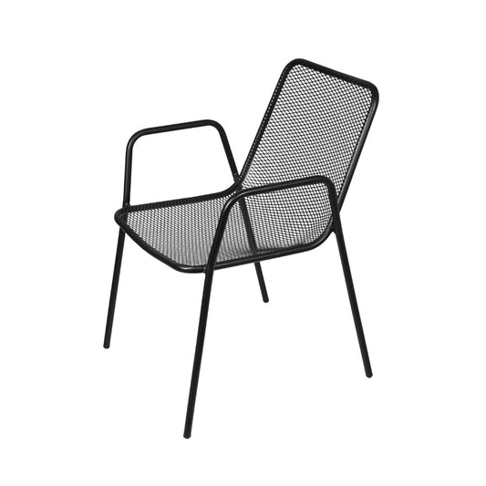 Silla Una de Hierro con Brazo en Negro