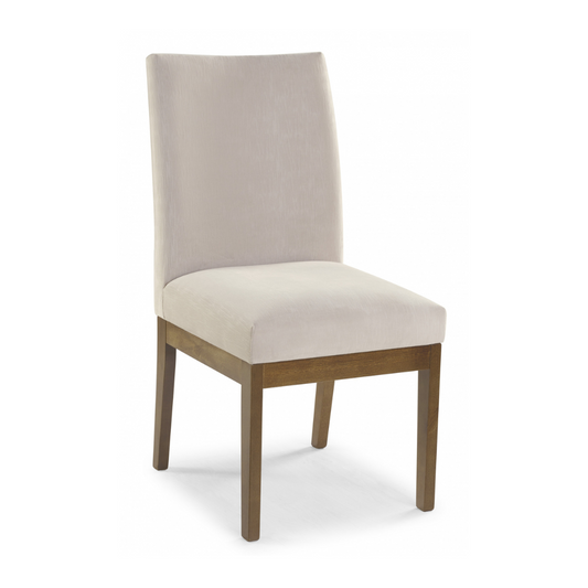 Kyara Wooden Chair with Cream Linen Upholstery
