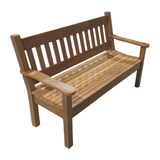 Straight Slatted Bench in Solid Wood