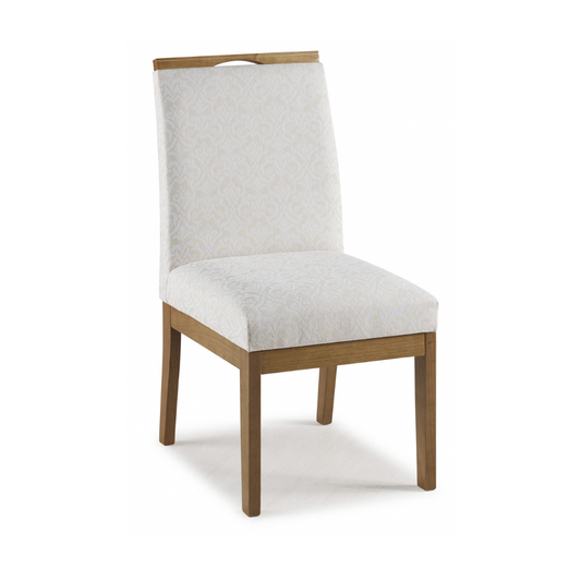 Trento Wooden Chair with Cream Linen Upholstery