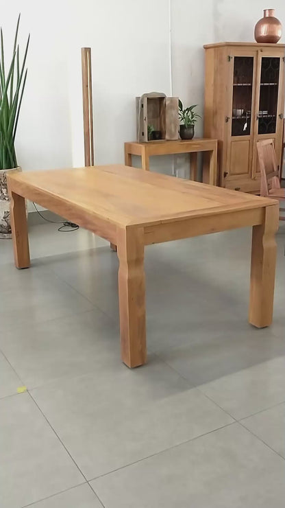 Mesa de comedor Viviane de madera maciza 200x100 cm - 8 plazas